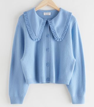 & Other Stories + Statement Collar Wool Knit Cardigan