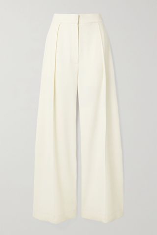 The Row + Avril Pleated Crepe Wide-Leg Pants