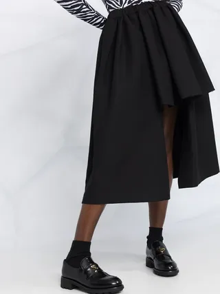 Comme Des Garçons + Asymmetric Pleated Skirt