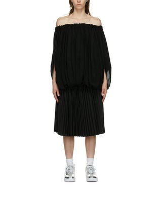 Comme Des Garcons + Black Pleated Layered Dress