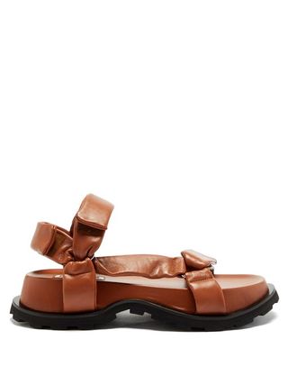 Jil Sander + Padded Nappa-Leather Flatform Sandals