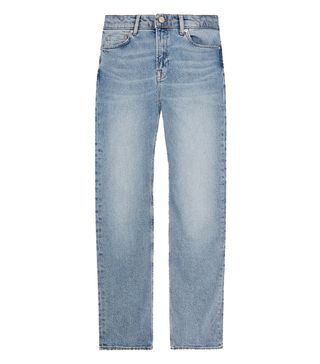 Reiss + Bay Mid Blue Relaxed Straight Fit Jeans