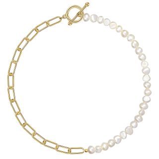 Cowlyn + Pearl and Chain Necklace