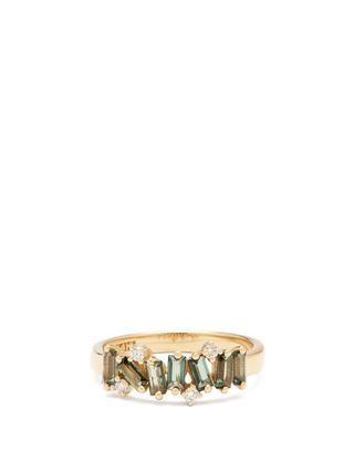 Suzanne Kalan + Amalfi Wave Diamond, Topaz & 14kt Gold Ring