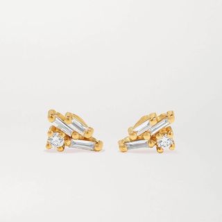 Suzanne Kalan + 18-Karat Gold Diamond Earrings