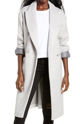 Topshop + Brooke Double Breasted Long Coat
