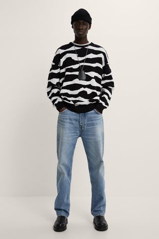 Zara + Jacquard Animal Sweater