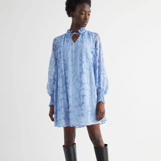 & Other Stories + Relaxed A-Line Balloon Sleeve Mini Dress