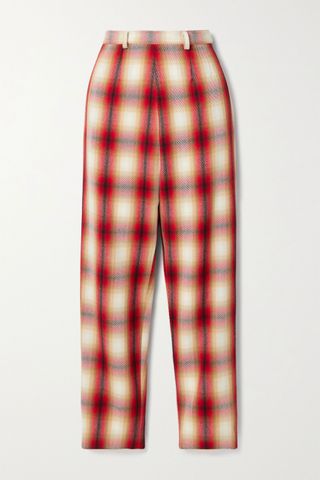 Rosie Assoulin + Checked Wool-Twill Straight-Leg Pants