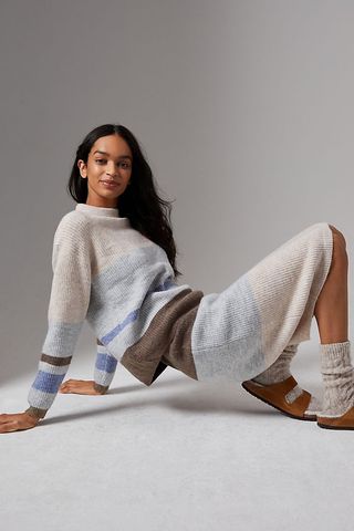 Flat White + Lynnette Striped Sweater Set