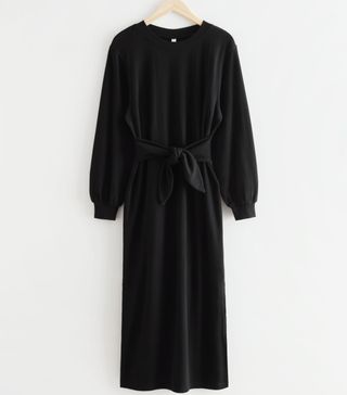 & Other Stories + Relaxed Belted Cotton Midi Dress