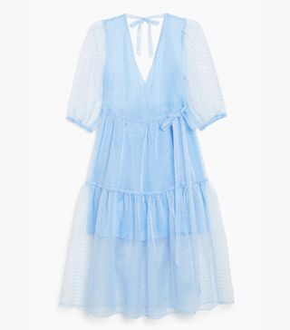 Monki + Midi Wrap Organza Dress