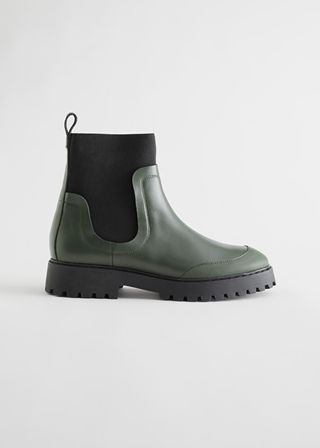 & Other Stories + Elasticated Leather Chelsea Boots