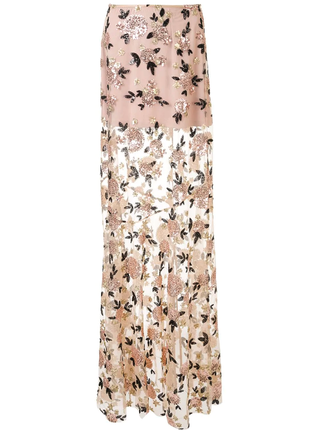 MacGraw + Floral Sequin Maxi Skirt - Farfetch