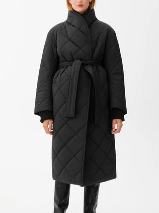 Arket + Quilted Shawl Collar Coat