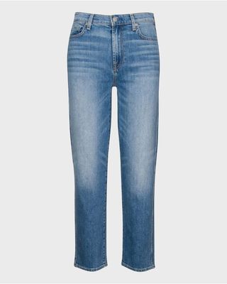 7 for All Mankind + High-Waist Cropped Straight-Leg Jeans