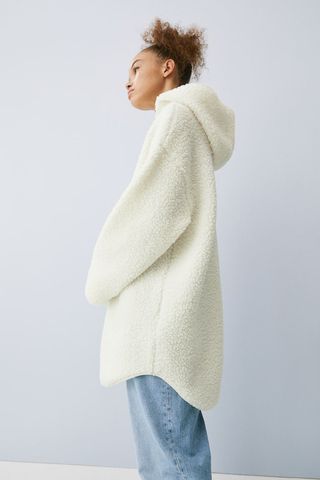 H&M + Oversized Faux Shearling Hoodie