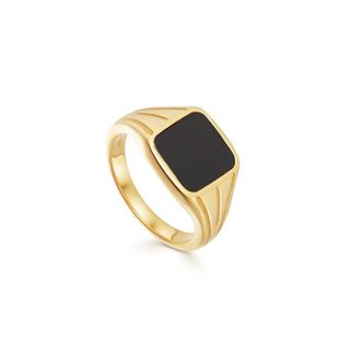 Missoma x Lucy Williams + Gold Square Black Signet Ring