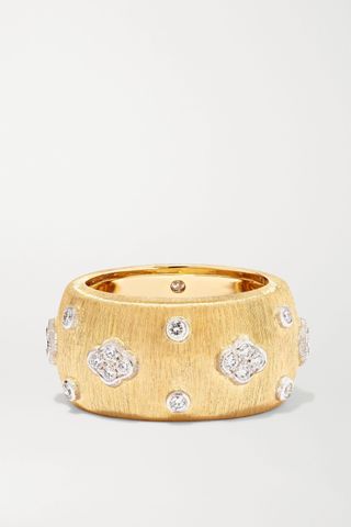 Buccellati + Macri Eternelle 18-Karat Yellow and White Gold Diamond Ring