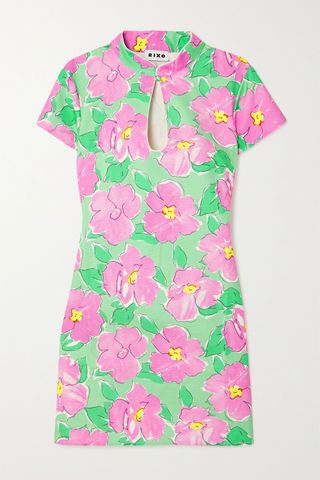 Rixo + Lolita Cutout Floral-Print Cotton Mini Dress