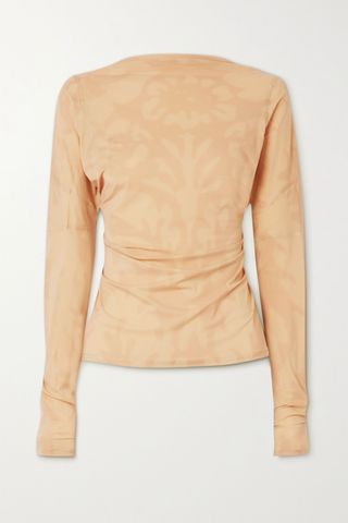Ioannes + Open-Back Paneled Printed Stretch-Jersey Top