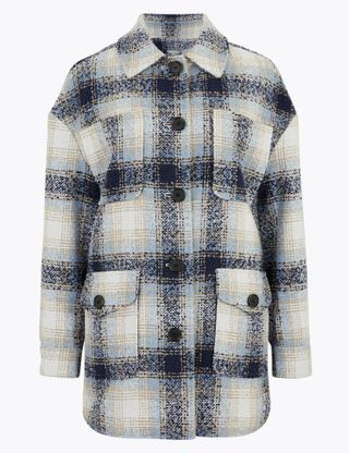 Marks and Spencer + Checked Relaxed Shacket