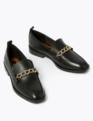 Marks and Spencer + Leather Square Toe Loafers
