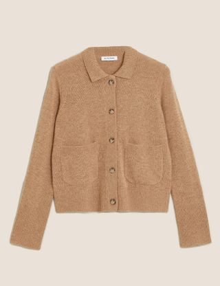 Marks and Spencer + Merino Wool Cardigan With Cashmere