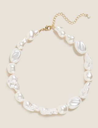 Marks and Spencer + Short Pearl Effect Chunky Necklace