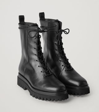 COS + Leather Lace-Up Chunky Boots
