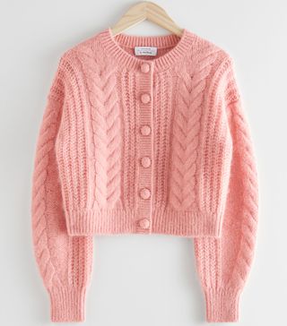 & Other Stories + Cropped Cable Knit Cardigan