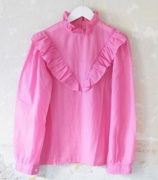 Vintage + Romantic Pink Blouse