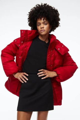 H&M + Drawstring-Waist Puffer Jacket