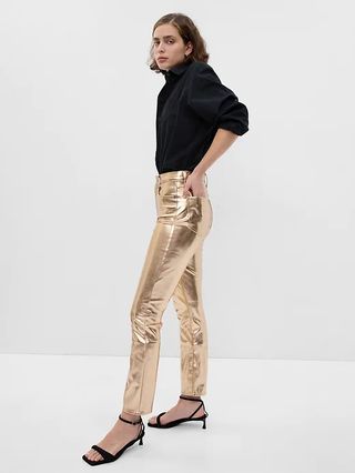 Gap + High Rise Faux-Leather Vintage Slim Pants