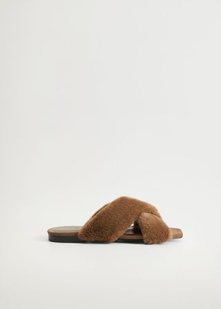 Mango + Criss-Cross Fur Sandals