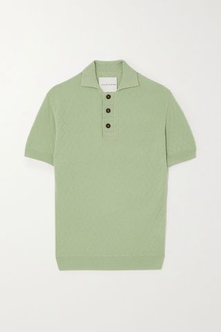 King 
Tuckfield + Jacquard-Knit Merino Wool Polo Shirt