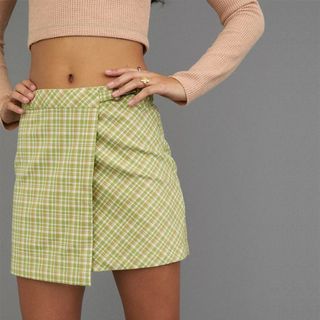 Urban Outfitters + UO Tori Plaid Wrap Mini Skirt