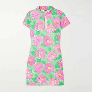 Rixo + Lolita Cutout Floral-Print Cotton Mini Dress