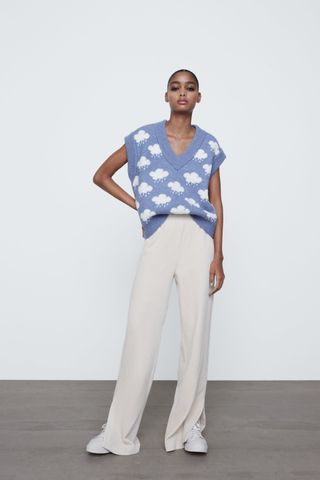 Zara + Jacquard Knit Vest