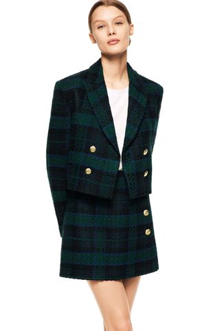 Zara + Buttoned Cropped Blazer