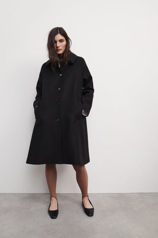 Zara + Wool Blend Coat