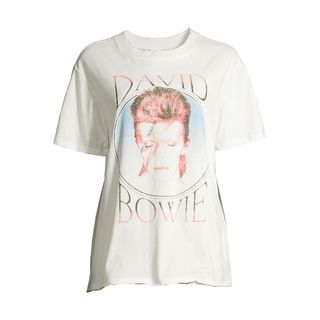 Scoop + David Bowie Boyfriend T-Shirt with Split Hem