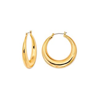 Scoop + Brass Yellow Gold-Plated Hoop Earrings