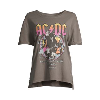 Scoop + AC/DC Hi Low Boyfriend T-Shirt