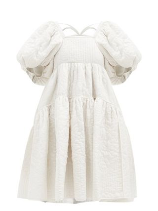 Cecilie Bahnsen + Edwig Tie-Back Quilted Silk Dress