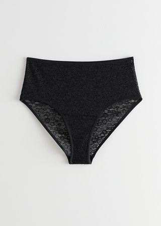 & Other Stories + Floral Lace High Waisted Briefs