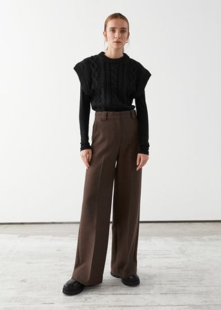 & Other Stories + Relaxed Wide Press Crease Trousers