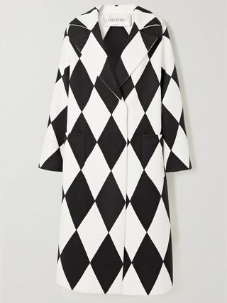 Valentino + Checked wool and cashmere-blend coat
