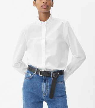 Arket + Pleated-Collar Poplin Shirt