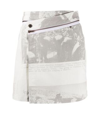 Ottolinger + Asymmetric Wrap-Style Denim Skirt